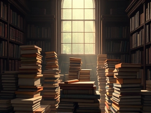 책이 쌓여있는 모습