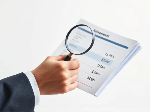 한 손에는 돋보기, 다른 손으로는 재무제표를 꼼꼼히 확인하는 투자자의 손.