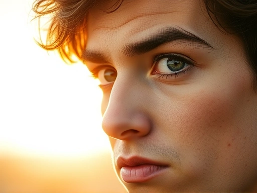 손실로 인한 좌절감을 딛고 일어서는 인물의 강인한 옆모습