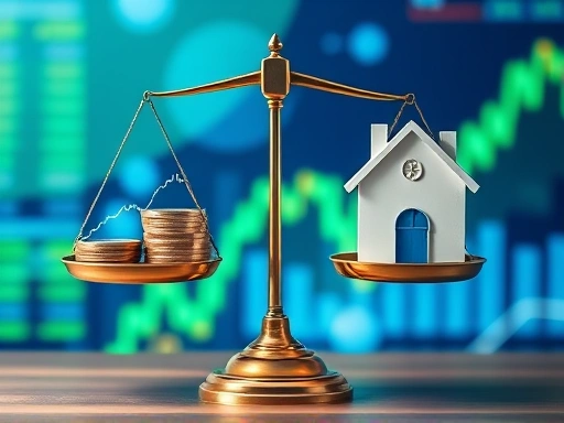 두 개의 저울이 균형을 이루고 있는 모습