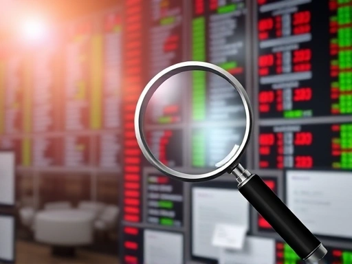 다양한 정보가 빠르게 업데이트되는 온라인 주식 카페 게시판을 배경으로, 돋보기 아이콘과 필터링 UI가 강조된 시각적 요소.