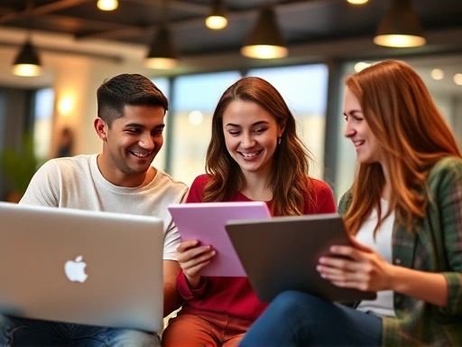 화이트보드에 그래프와 메모가 가득하고, 각자의 노트북으로 데이터를 분석하며 집중하는 투자 클럽 회원들의 모습