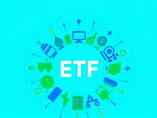 다양한 금융 자산 아이콘들이 원형으로 모여 있는 모습