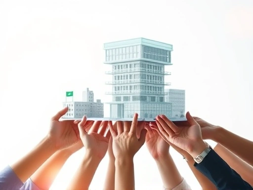 작은 돈이 모여 큰 건물을 짓는 모습