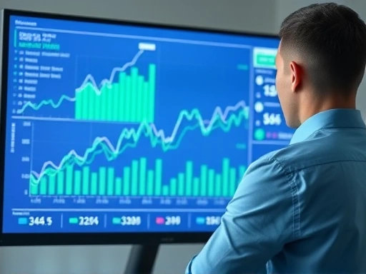 부동산 시장 분석 그래프와 지표가 겹쳐진 화면.