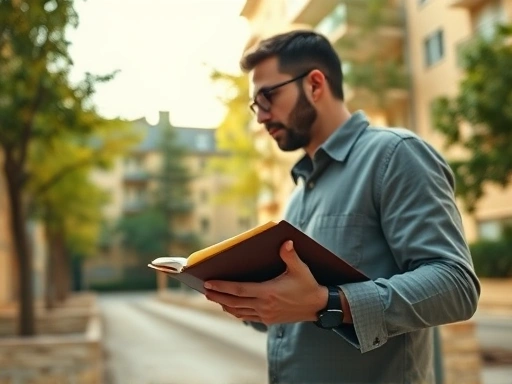 실제 부동산 현장을 답사하는 투자자의 모습