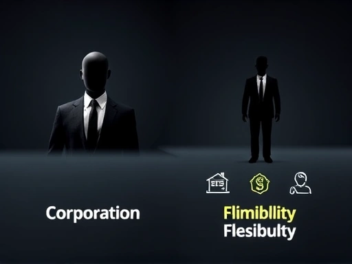 법인과 개인이 나란히 서 있는 이미지