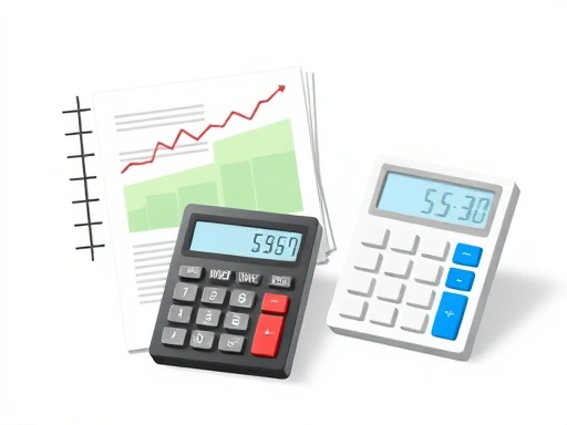 부동산 손실 상계 과정을 도식화한 차트 또는 서류 더미와 계산기.