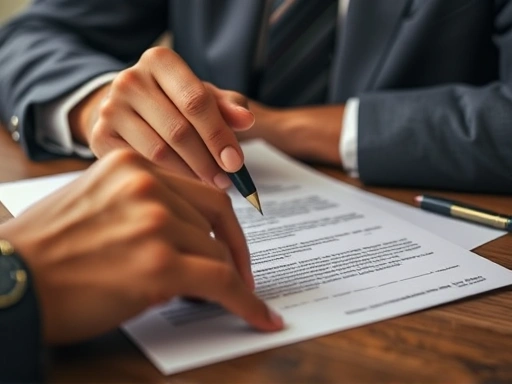🔍 전원주택 계약 서류를 꼼꼼히 확인하는 사람의 클로즈업.