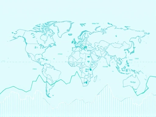 세계 각국의 통화 기호가 담긴 구체적이고 현실적인 금융 차트가 다양한 배경에 깔려 있는 모습