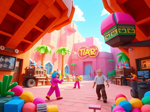 활기찬 메타버스 세계를 묘사하는 장면