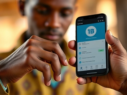 개발도상국 시민이 암호화폐 거래를 하는 클로즈업 장면