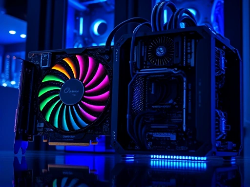 그래픽 카드와 ASIC 채굴 장비가 나란히 놓여 있는 장면