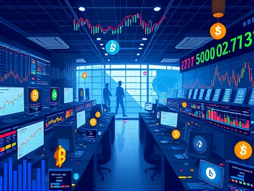 암호화폐 거래소의 분주한 시장 분위기