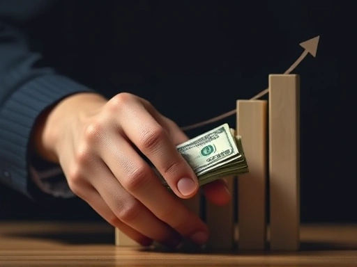 일정 금액을 꾸준히 투자하는 손과 그래프가 상승하는 모습