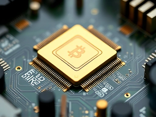 ASIC 채굴기의 클로즈업 이미지