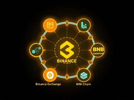 바이낸스 코인(BNB) 생태계를 시각적으로 표현하는 이미지