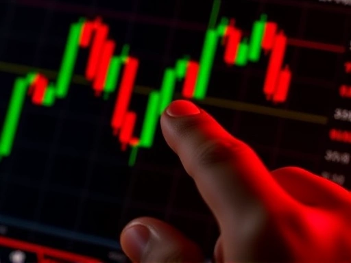 비트코인 차트 분석을 보여주는 클로즈업 이미지