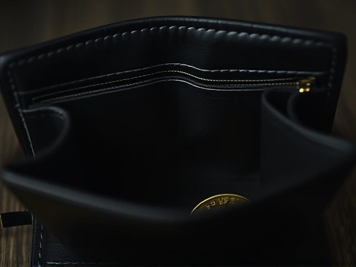 텅 빈 지갑을 클로즈업한 이미지