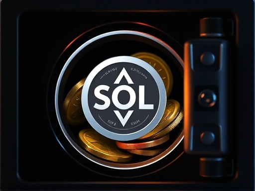 콜드 월렛에 솔라나(SOL) 코인을 안전하게 보관하는 모습