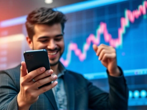 암호화폐 투자 성공을 축하하는 모습