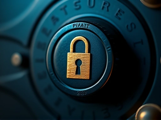 개인 키가 새겨진 금고를 클로즈업하여 촬영했습니다.