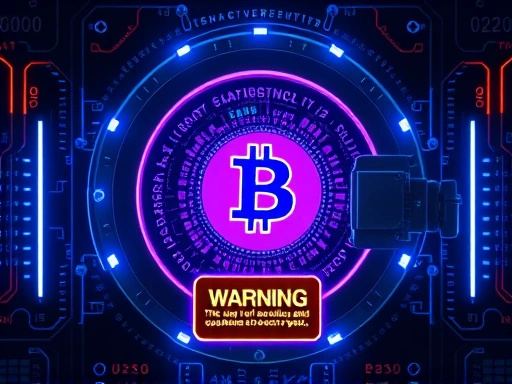 강력한 대비색을 사용한 사이버펑크 스타일의 디지털 금고 이미지