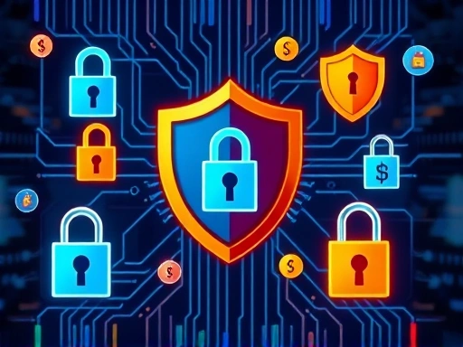 암호화폐 거래소 보안 시스템을 상징하는 이미지