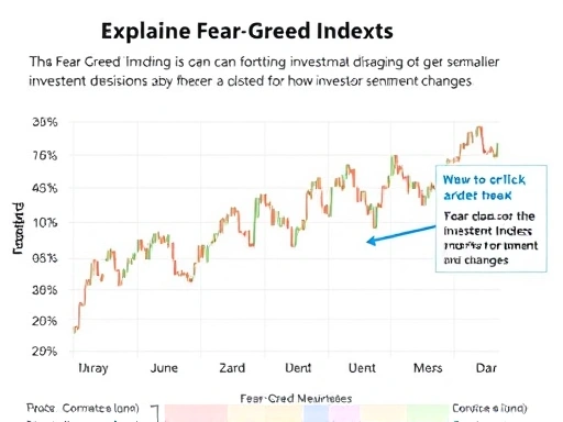 공포-탐욕 지수 그래프를 클로즈업하여 보여주고, 투자 심리가 변하는 과정을 시각적으로 표현하여 투자 결정에 도움이 되는 정보를 강조하는 두 번째 이미지