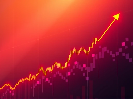 상승 추세선을 따라 급등하는 비트코인 차트를 보여주는 이미지