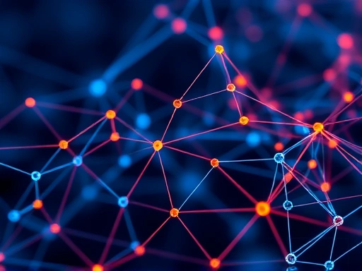 블록체인 네트워크의 세부 구조를 클로즈업한 이미지