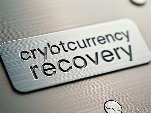 암호화폐 복구 문구가 새겨진 금속판을 확대한 이미지