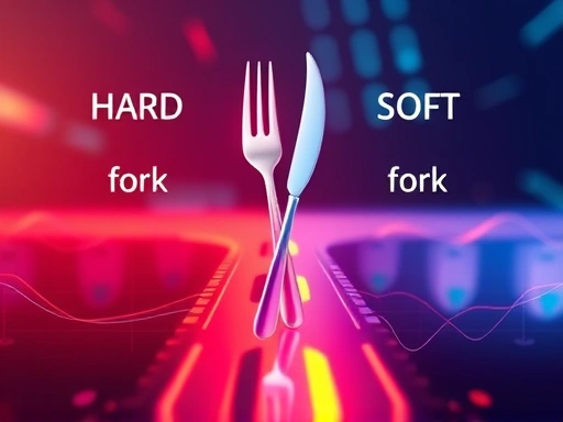 하드포크와 소프트포크의 개념을 시각적으로 나타내는 이미지