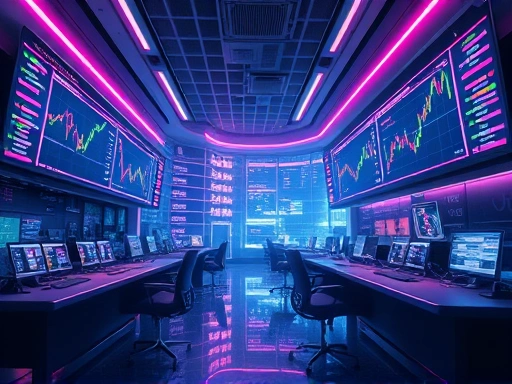 활기찬 암호화폐 거래소 장면