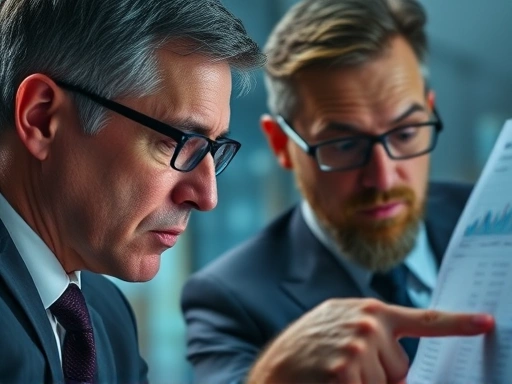 기관 투자 분석가의 클로즈업된 모습