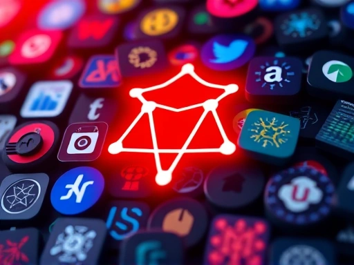 에이다(ADA) 로고와 카르다노 생태계의 다양한 디앱(DApp) 아이콘이 함께 배치된 클로즈업 이미지