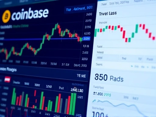 코인베이스의 거래 플랫폼 인터페이스를 클로즈업한 이미지