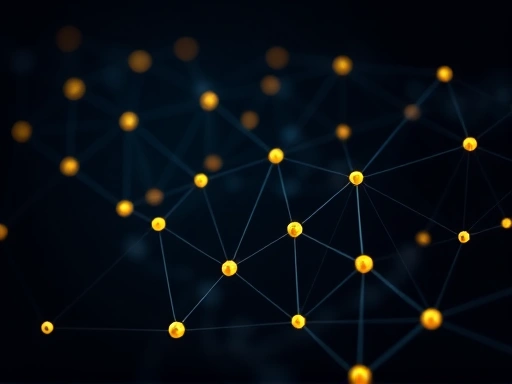 폐쇄 회로망처럼 연결된 노드들을 추상적으로 묘사한 이미지