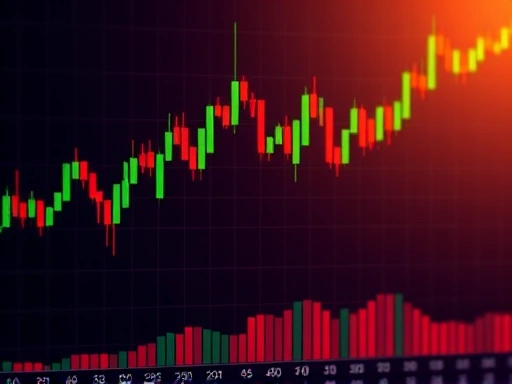 다채로운 색상의 하이킨아시 캔들이 돋보이는 암호화폐 차트 이미지