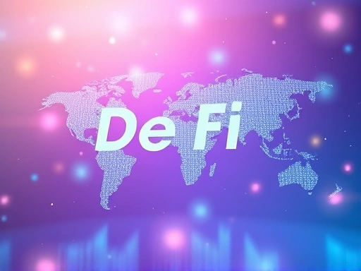 디지털 아트로 렌더링된 DeFi 개념을 보여주는 첫 번째 이미지