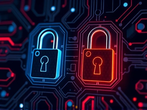 보안 강화를 위한 개인 키와 공개 키를 상징하는 이미지