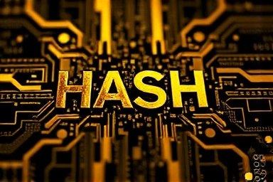 블록체인 불변성의 핵심인 해시 함수를 시각적으로 표현한 이미지