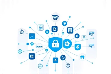 다양한 블록체인 로고가 추상적으로 연결된 모습