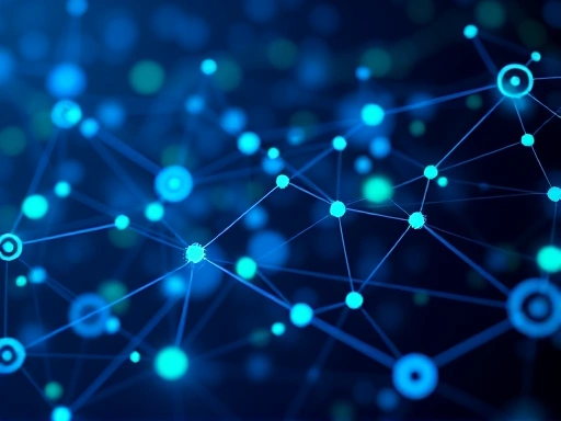 다양한 블록체인 네트워크가 연결된 추상적인 모습