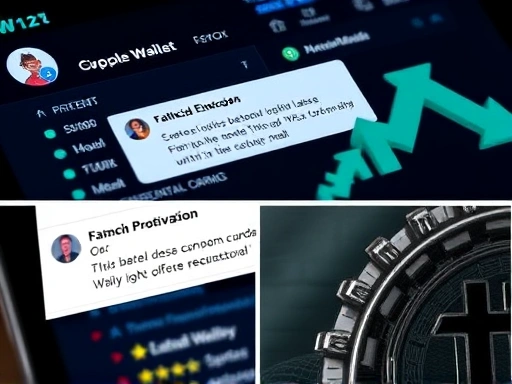 디지털 지갑 인터페이스의 세부 묘사, 강조된 오류 메시지, 재정적 손실과 복잡한 디지털 자산 관리를 상징하는 절제된 스타일의 이미지