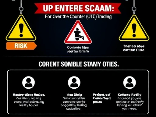 장외거래(OTC)에서 흔히 발생할 수 있는 사기 수법과 예방책을 시각적으로 강조하는 이미지