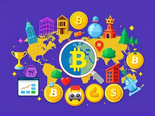 디지털 토큰으로 표현된 다양한 실물 자산의 콜라주, 밝은 색상과 현대적인 디자인으로 혁신과 접근성을 강조하는 첫 번째 이미지