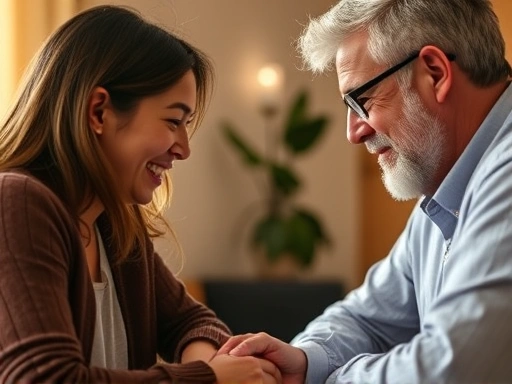 보험 설계사가 가족 구성원의 필요를 경청하며 맞춤형 보험 설계를 돕는 모습