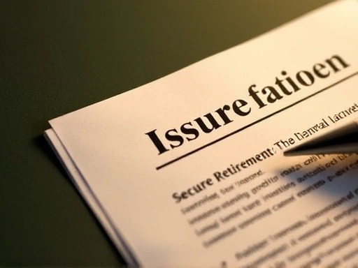 클로즈업된 보험 증서를 통해 안정적인 노후 대비를 상징하며, 차분한 색조와 신뢰감 있는 조명을 사용하여 간병보험의 중요성을 강조하는 두 번째 이미지