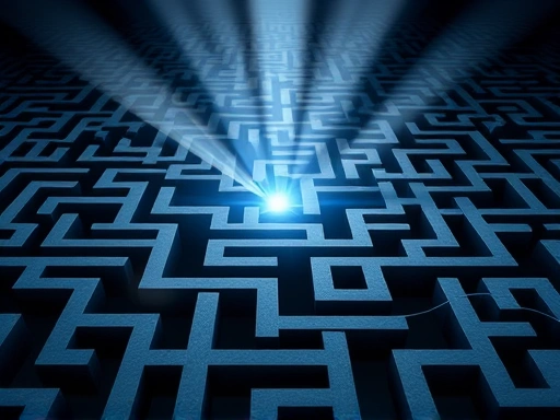 보험금 청구 과정의 어려움을 상징하는 복잡한 미로 이미지